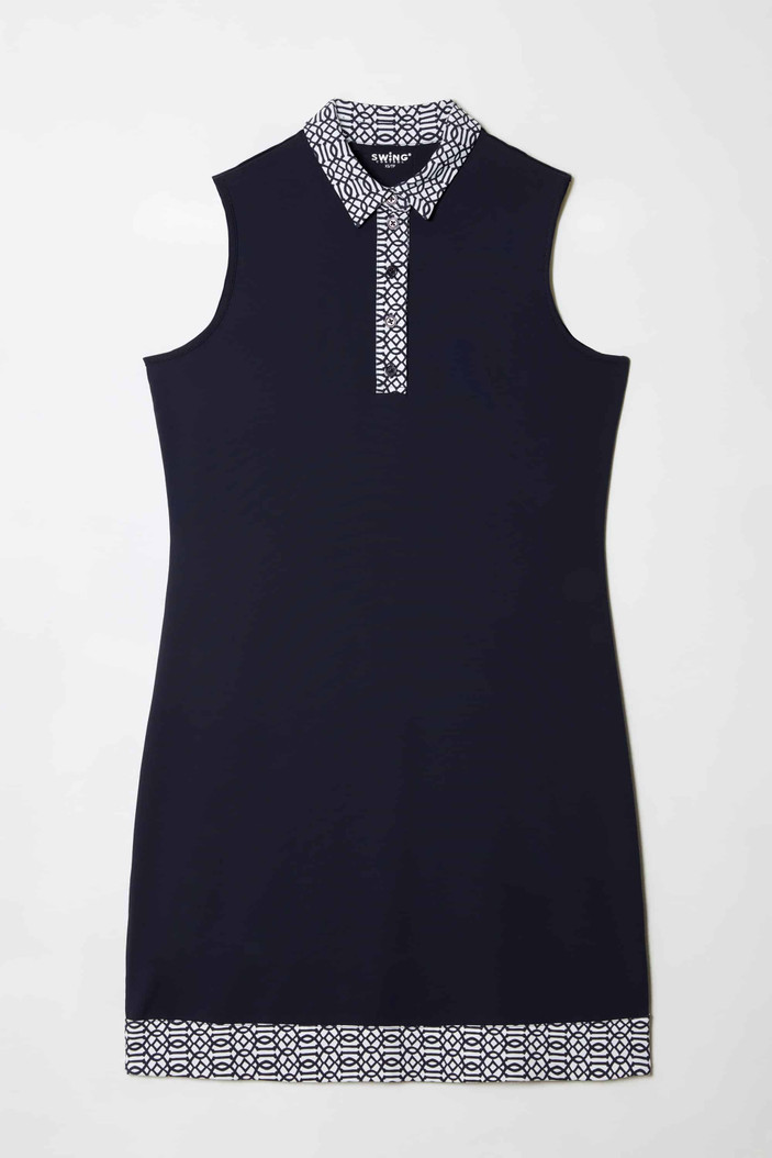 Swing Control Navy Keys Sleeveless Dress