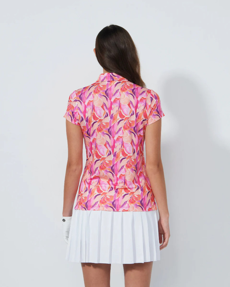 Daily Sports Artsy Leaf Sheermotion Cap Sleeve Polo [PS26]