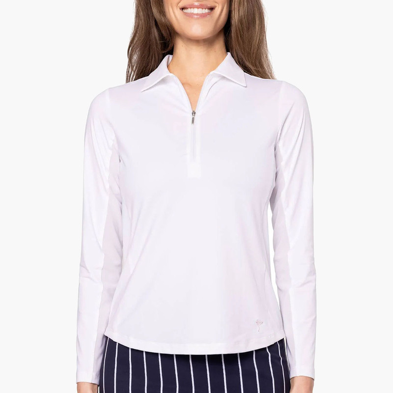 Golftini Cool Girl White Long Sleeve Cooling Polo