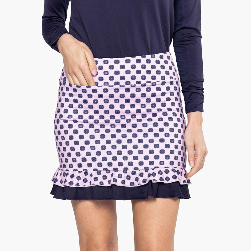 Golftini Stretch Tech Pretty In Pink Ruffle Skort