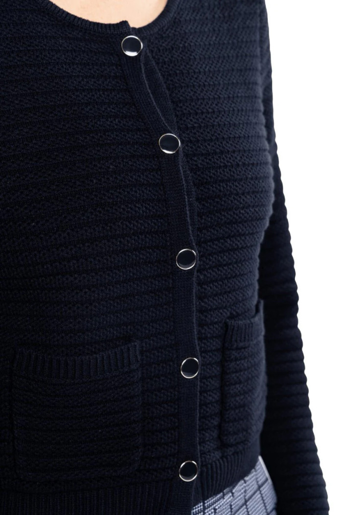 Golftini Varsity Navy Stretch Cardigan