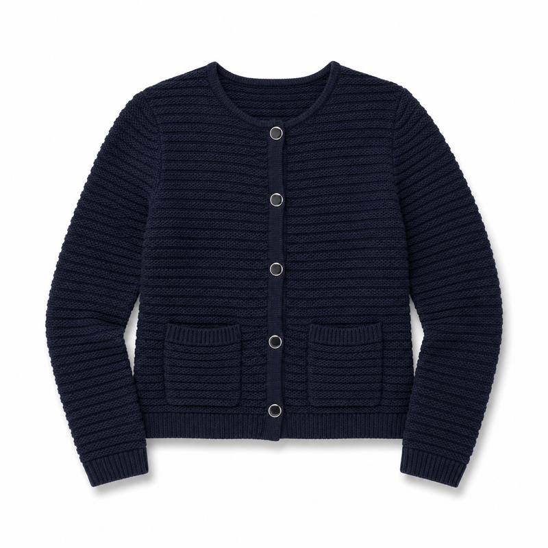 Golftini Varsity Navy Stretch Cardigan