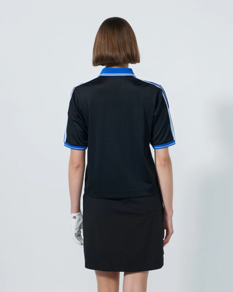 Daily Sports Cropped Black Half Sleeve Polo [PS26]