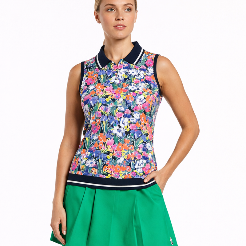 Original Penguin Sketch Floral Sleeveless Polo