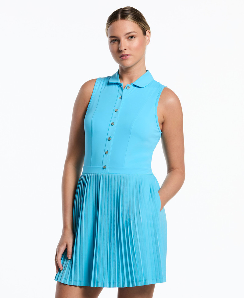 Original Penguin Mixed Media Aquarius Pleat Dress