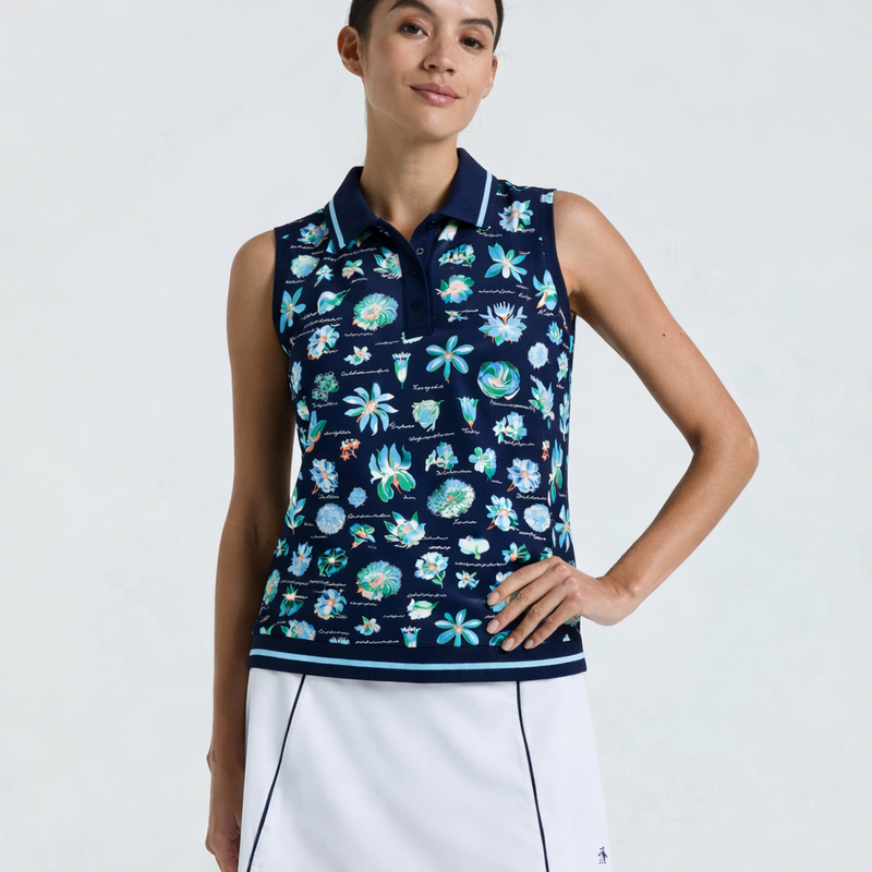 Original Penguin Textbook Floral Sleeveless Polo