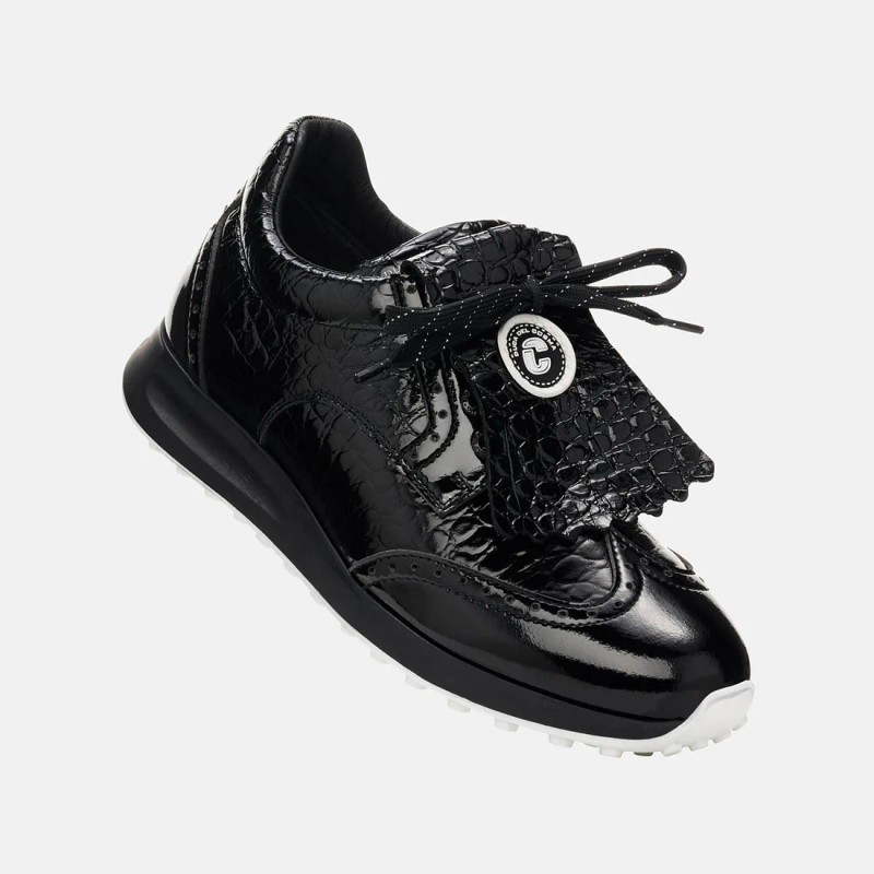 バンドティー　ゴルゴロス Duca Del Cosma Bellezza Black Croc Golf Shoe