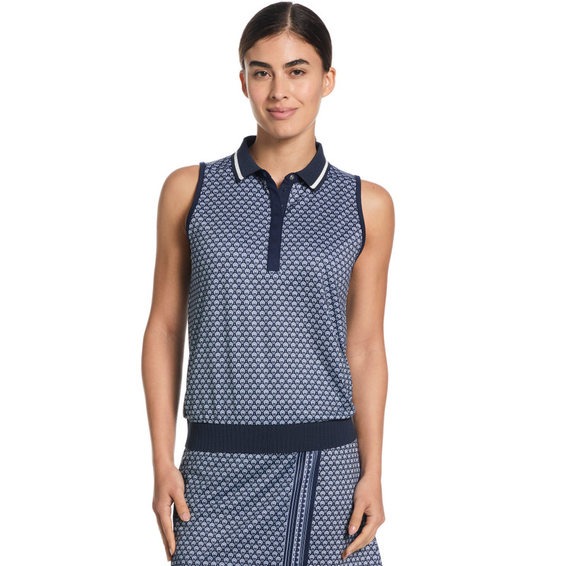 Callaway Scarf Geo Sleeveless Polo