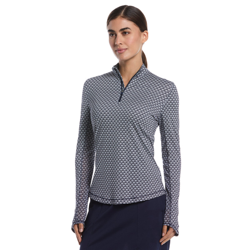 Callaway Scarf Geo Long Sleeve UV Mock