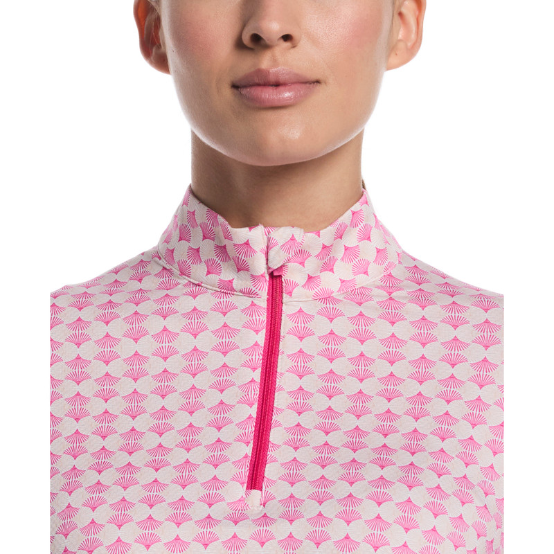 Callaway Deco Geo Fuchsia Long Sleeve UV Mock