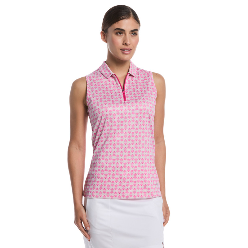 Callaway Deco Geo Fuchsia Sleeveless Polo