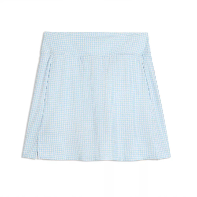 PUMA CLOUDSPUN Lana Spring Blue Mono Check 16" Golf Skort