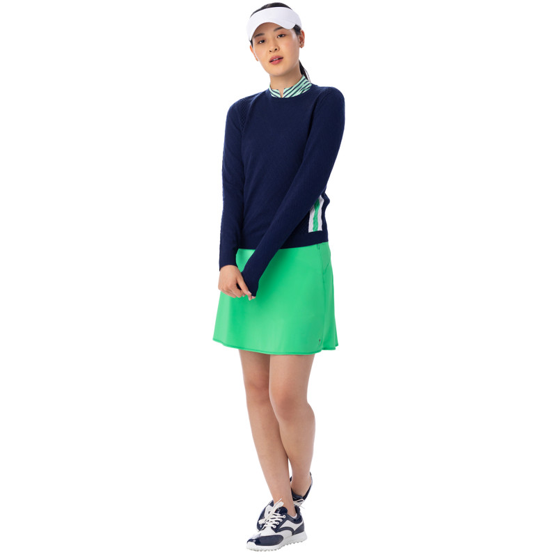 BelynKey Ink/Kiwi Greenside Cable Sweater