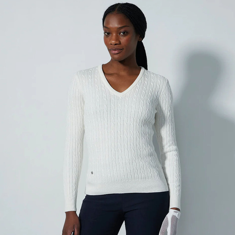 Daily Sports Madelene Cable Knit V-Neck Sweater [SS26]