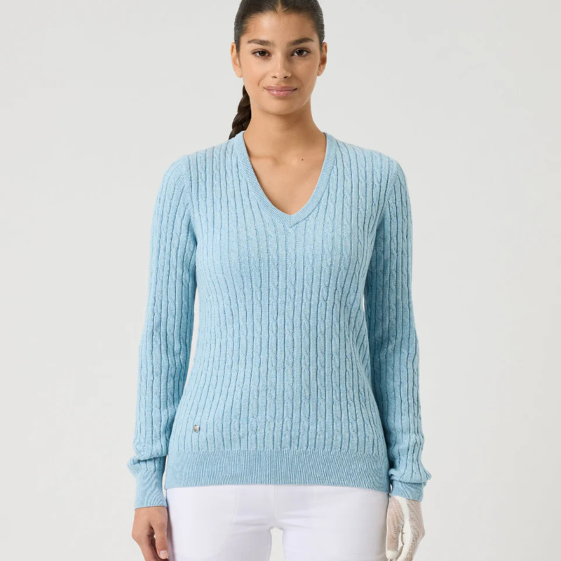 Daily Sports Madelene Cable Knit V-Neck Sweater [SS26]