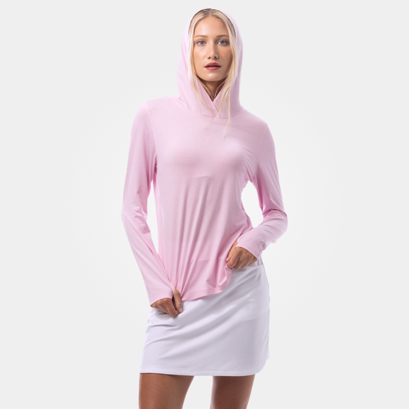 SanSoleil SolMelange Stripe Long Sleeve Hoodie