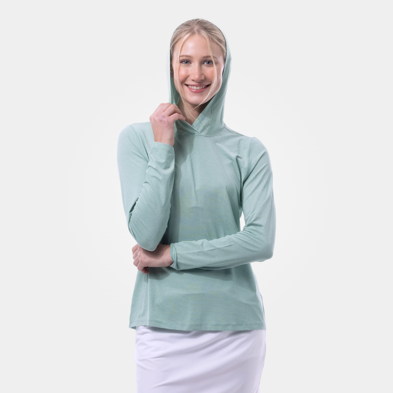 SanSoleil SolMelange Stripe Long Sleeve Hoodie