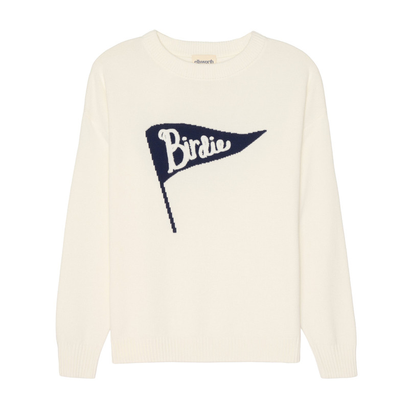 Ellsworth+Ivey Riley Navy Birdie Pennant Crewneck Sweater