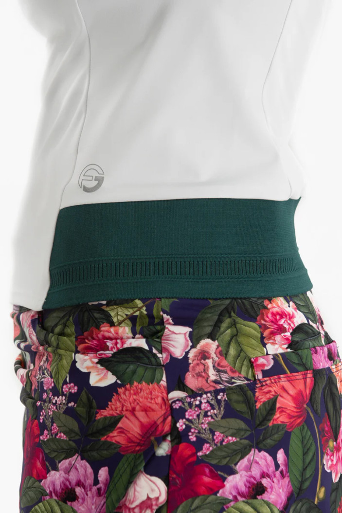 Foray Golf Zip White/Dark Green Long Sleeve Sport Polo [2026]