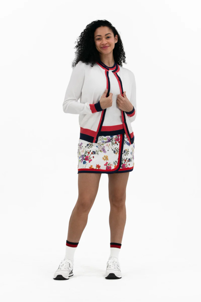 Foray Golf Red/Navy Knit Cardigan 