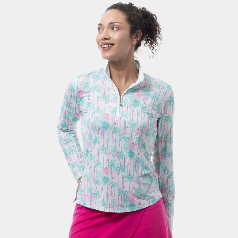 SanSoleil SolCool Golfers Paradise Long Sleeve Mock