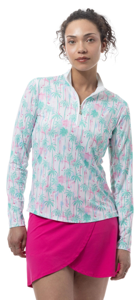 SanSoleil SolCool Golfers Paradise Long Sleeve Mock