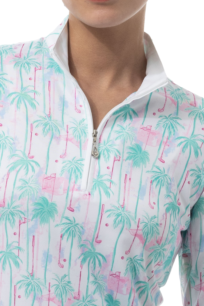 SanSoleil SolCool Golfers Paradise Long Sleeve Mock