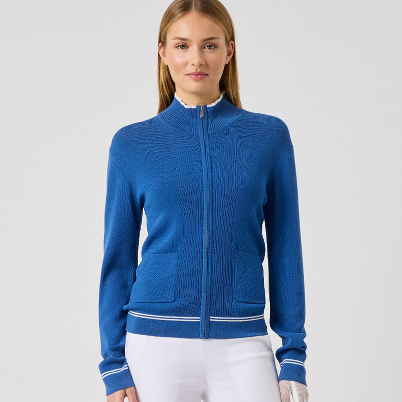 Daily Sports Awara Cardigan | Mid Blue Golf Sweater