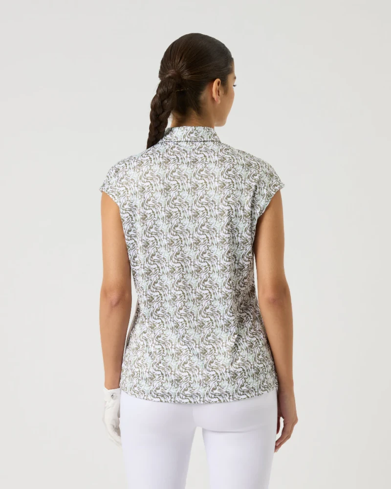 Daily Sports Dull Abstract Swirl Cap Sleeve Polo [SS26]