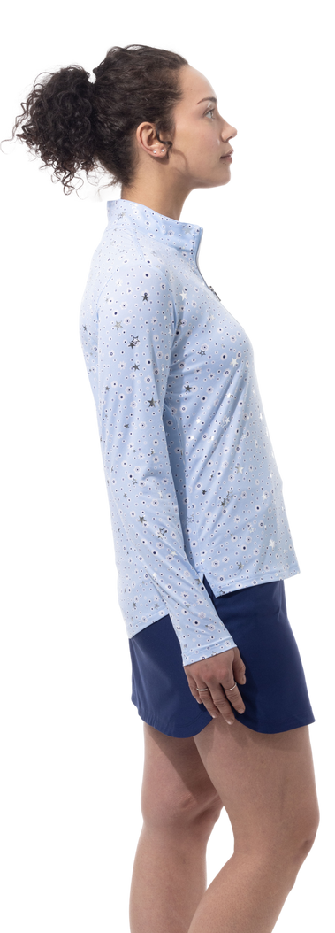 SanSoleil SolShine Star Struck Arctic Silver 1/4 Zip Mock 