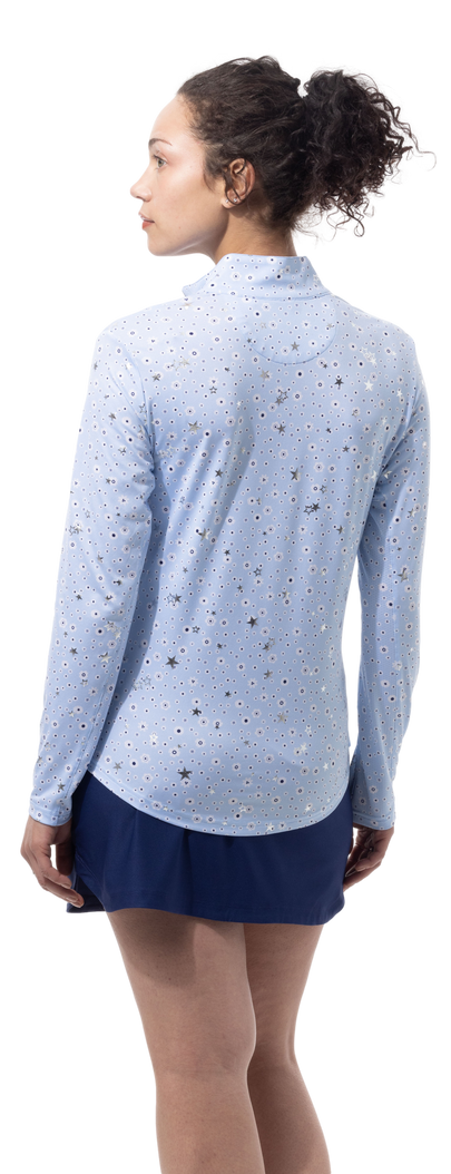 SanSoleil SolShine Star Struck Arctic Silver 1/4 Zip Mock 