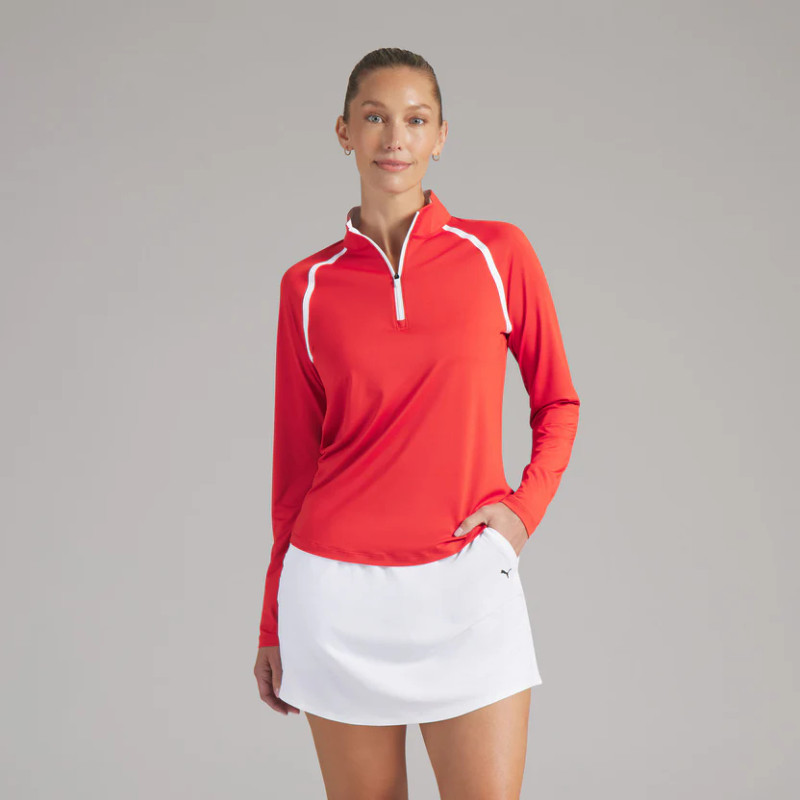 PUMA X Volition Candy Apple Red UV Golf 1/4 Zip