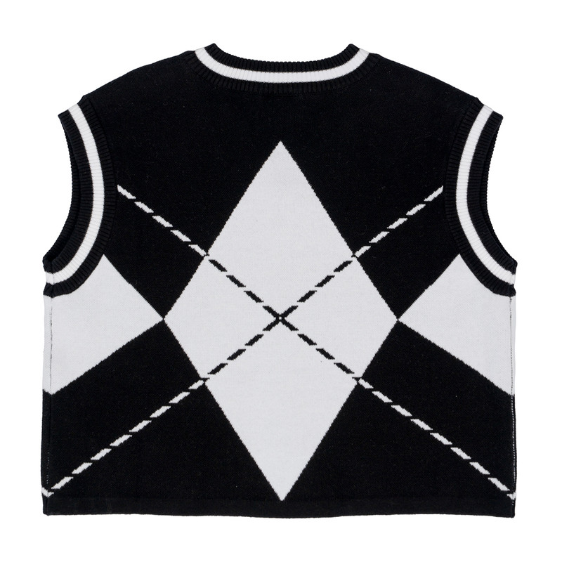 JoFit Cropped Argyle Sweater Vest [S26]