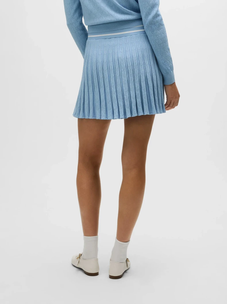 Greyson Pointelle Wolf Blue Skort