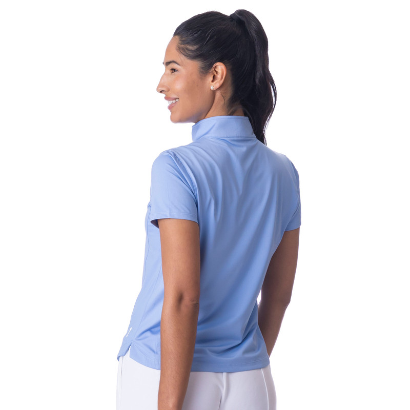 BelynKey Ice Cap Abbey Jacquard Knit Short Sleeve Mock