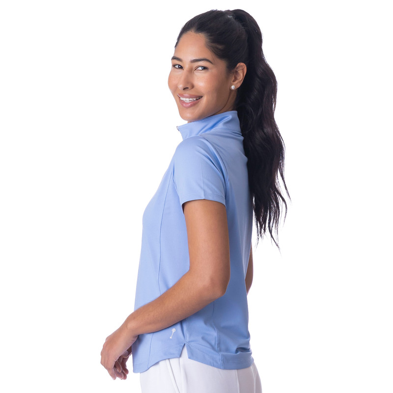 BelynKey Ice Cap Abbey Jacquard Knit Short Sleeve Mock