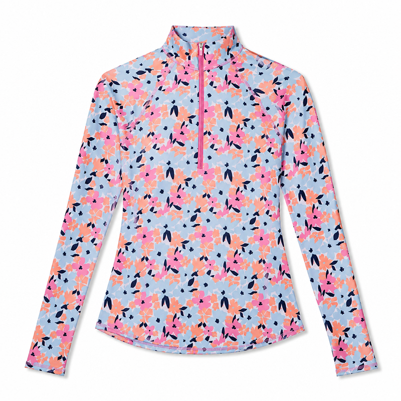 JoFit Pastel Petals Long Sleeve UV Mock