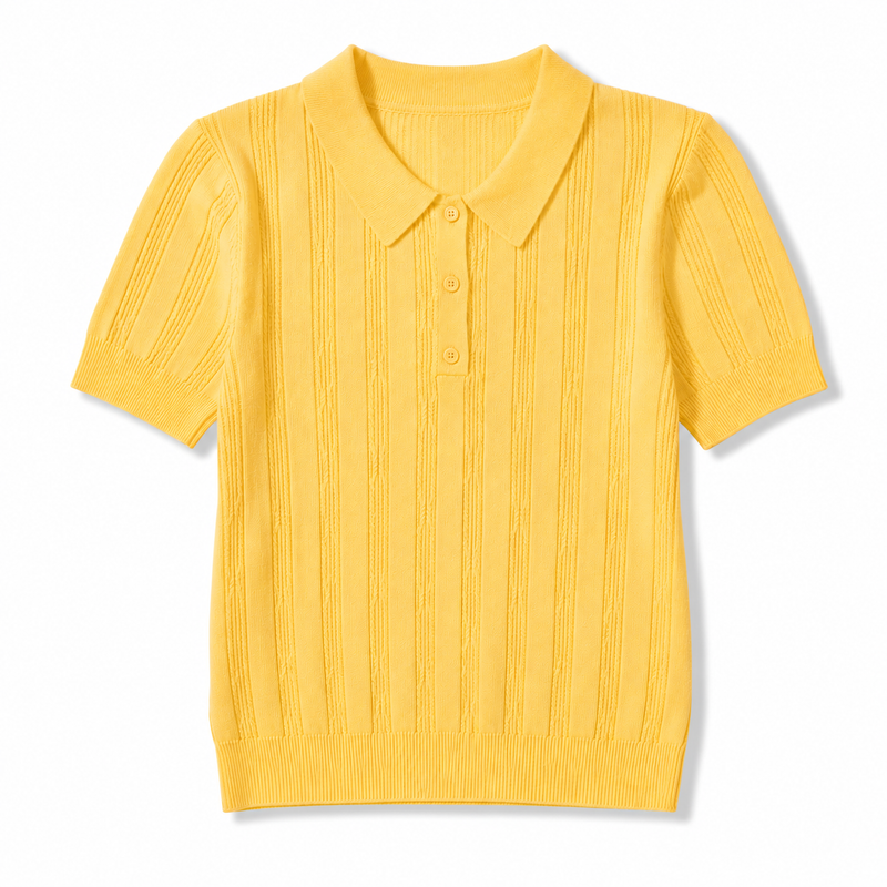 Foray Golf Short Sleeve Knit Yellow Polo