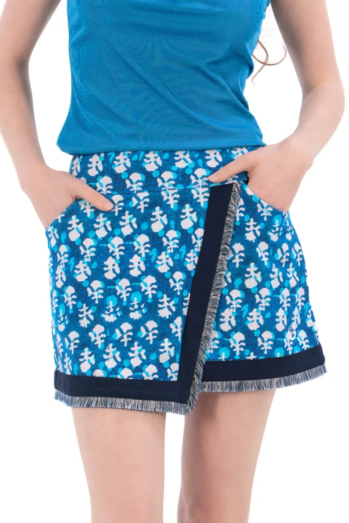 Foray Golf Indigo Floral Fringe Skort [2026]