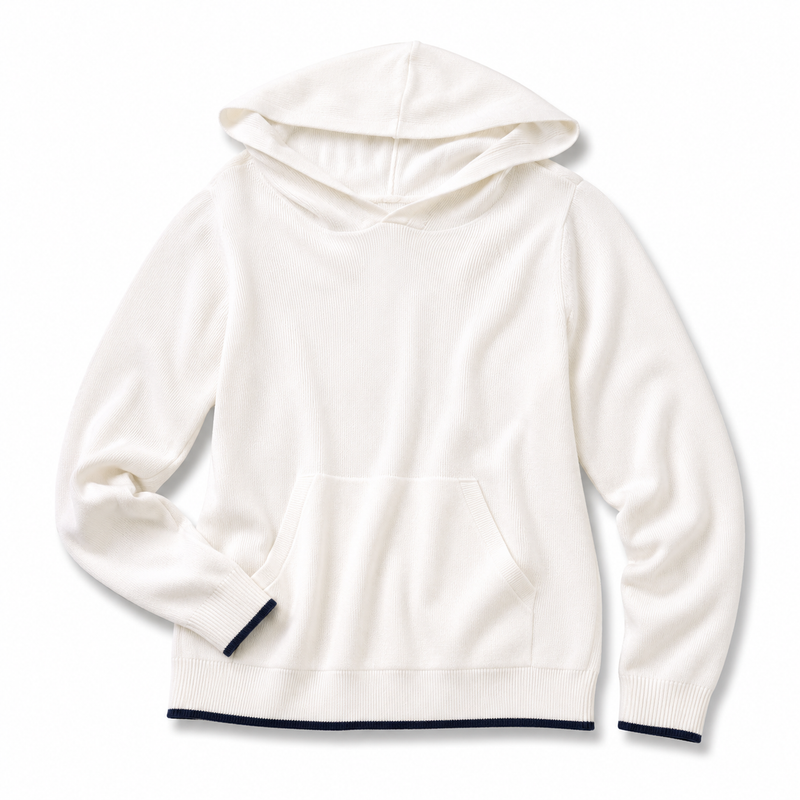 Foray Golf Tech Knit White/Navy Hoodie