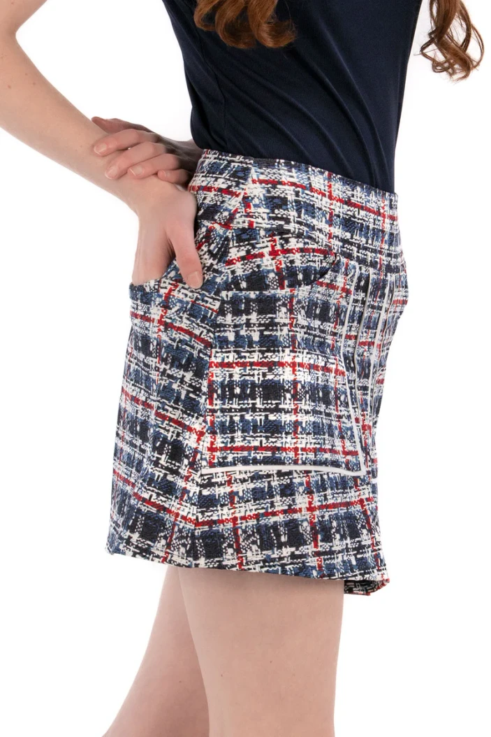 Foray Golf Front Pleat Plaid Bouclé Skort [2026]