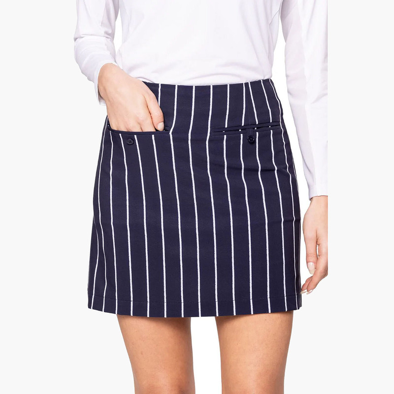 Navy Golftini Performance Happy Hour Pinstripe Skort