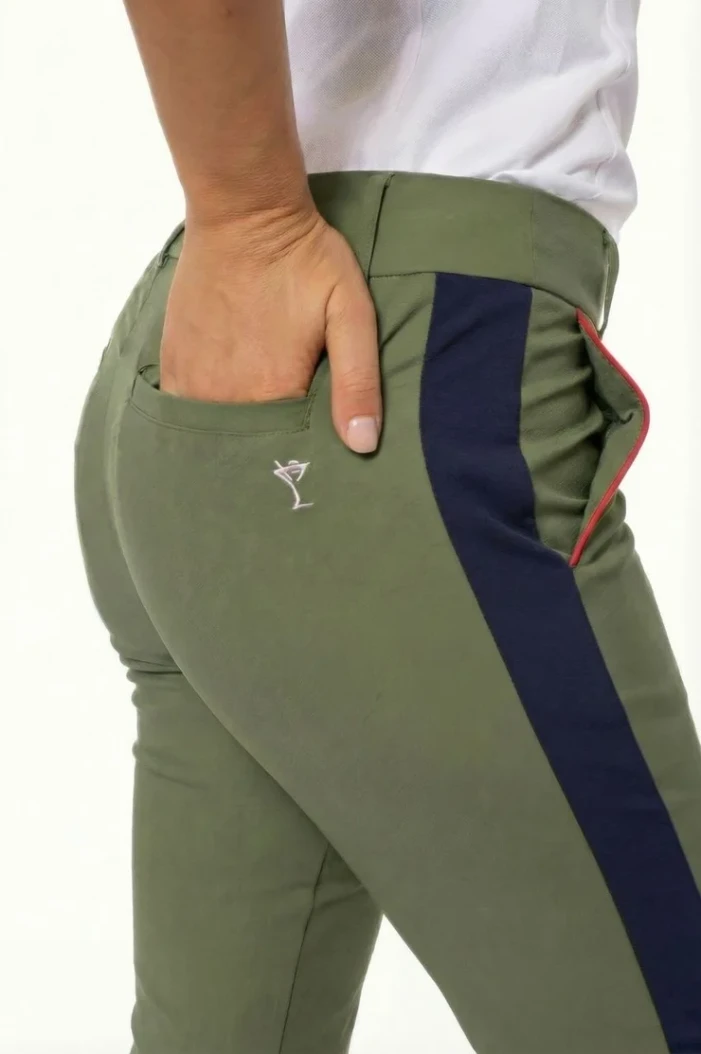 Golftini 27"  Rev'd Up Olive/Navy Ankle Pant