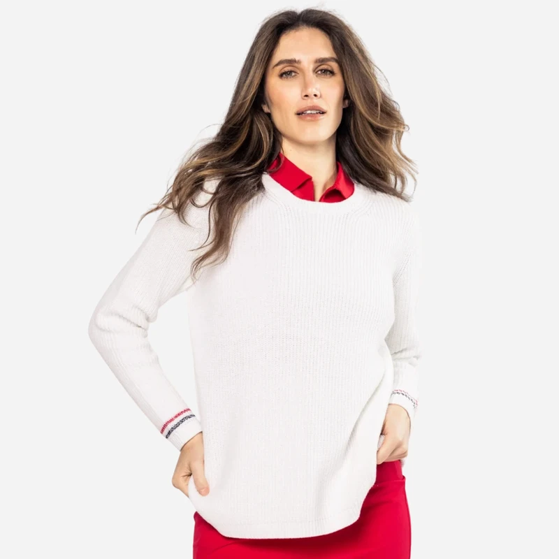 Golftini Darcy White/Red Sweater