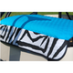 GolfChic Quilted Golf Cart Seat Cover - Turquoise/Zebra