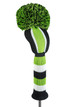 Just4Golf Driver Headcover - Lime/Black Vertical Stripes