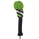 Diagonal Stripe Fairway Headcover - Black, Lime Green, & White