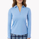 SKY BLUE LONG SLEEVE ZIP POLO