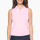 Rose Pink Sleeveless Zip Polo