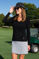 Golftini Tweed Fashion First Golf Skort - White/Black/Camel